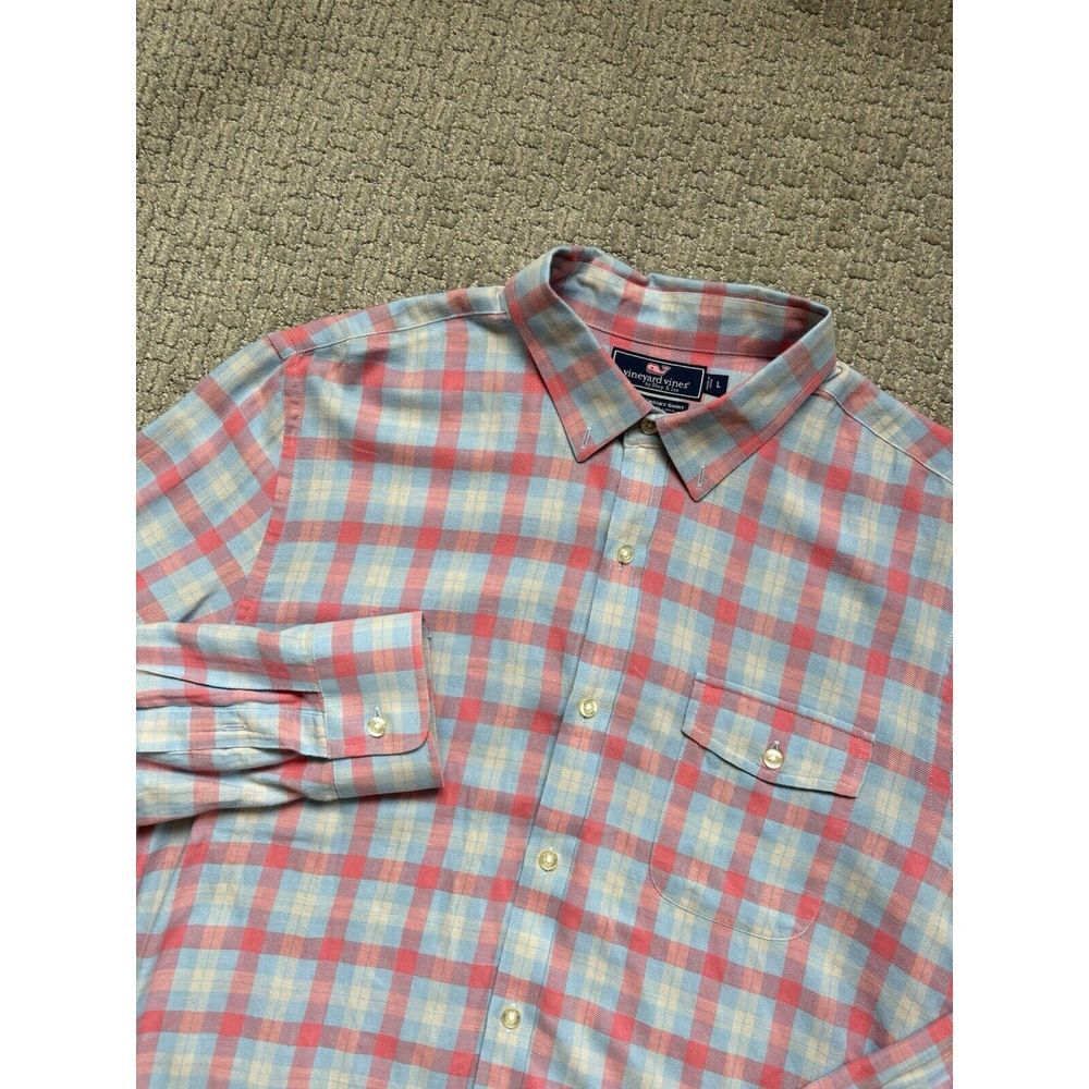 Vineyard‎ Vines Linen Blend Slim Fit Crosby Shirt Long Sleeve Men's Size Large
